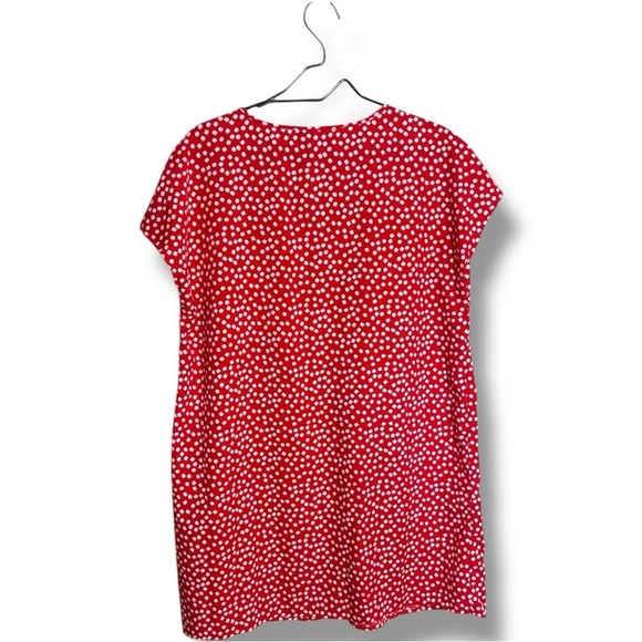 Shein Vibrant Red & White Floral Ditsy Print Front Cutout Lightweight Mini Dress - Picture 11 of 16